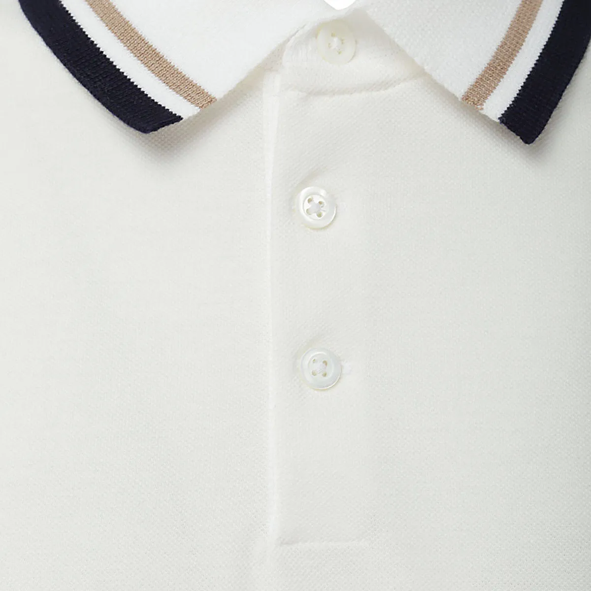 Brunello Cucinelli Striped Collar Polo Shirt
