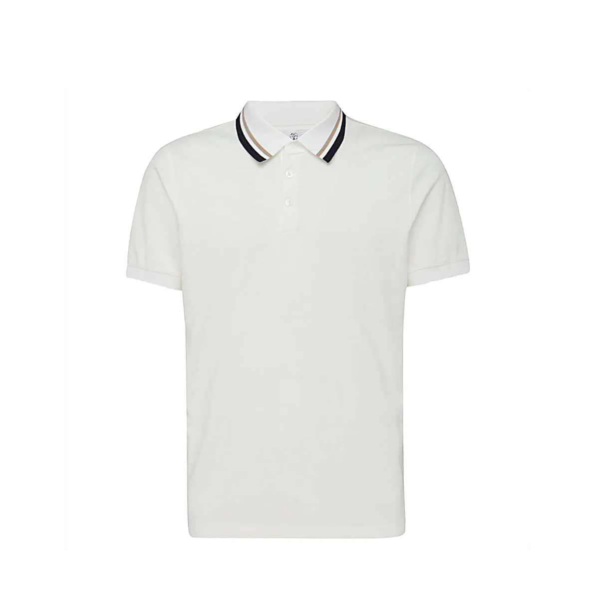 Brunello Cucinelli Striped Collar Polo Shirt