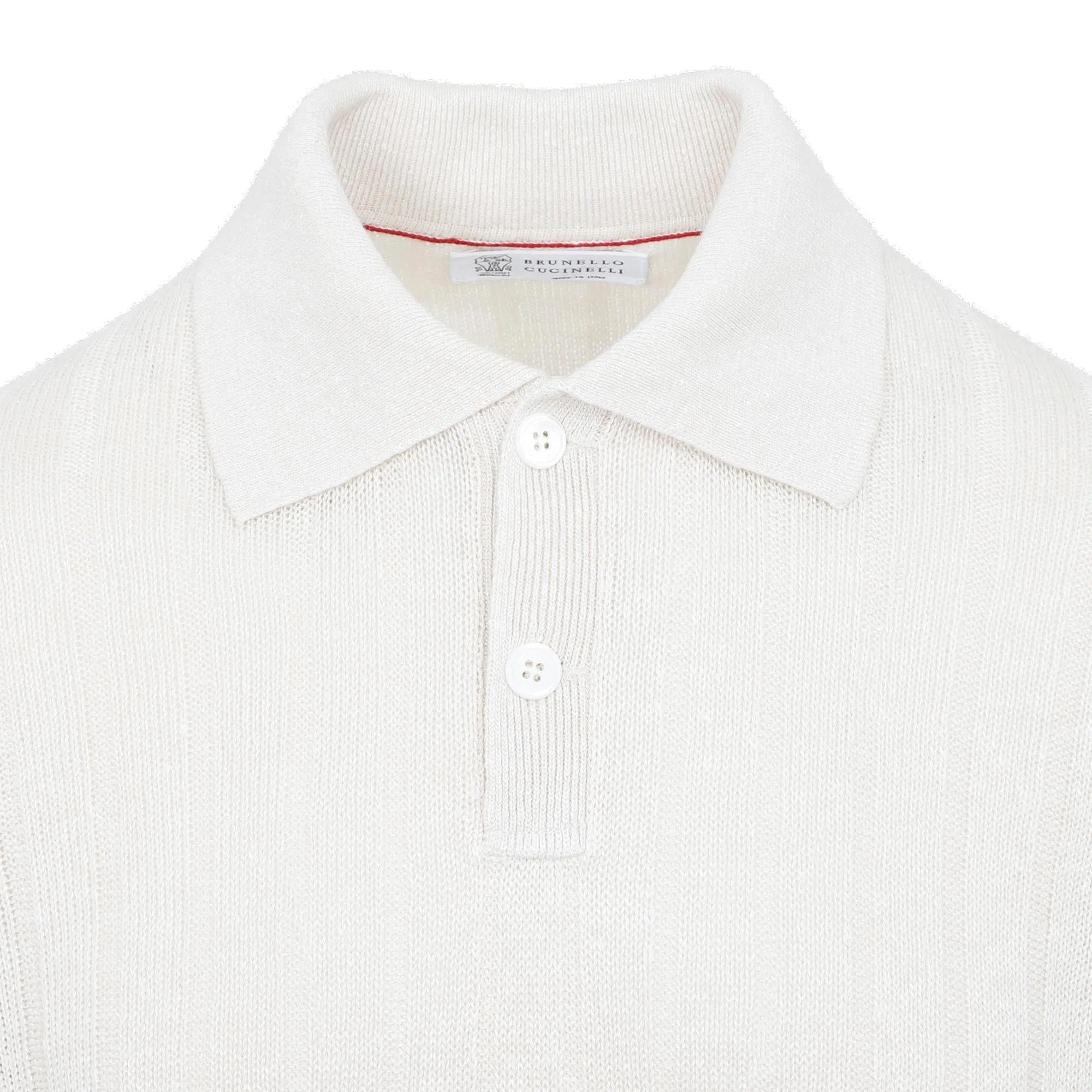 Brunello Cucinelli Striped Ribbed Knit Polo-Shirt