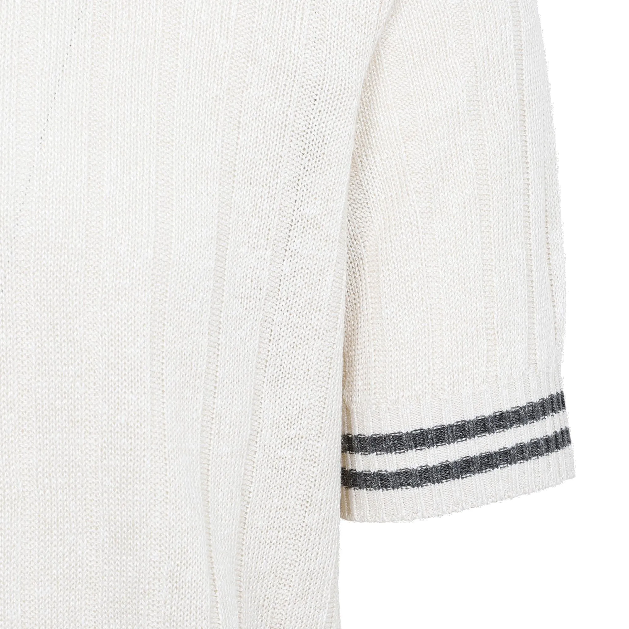 Brunello Cucinelli Striped Ribbed Knit Polo-Shirt