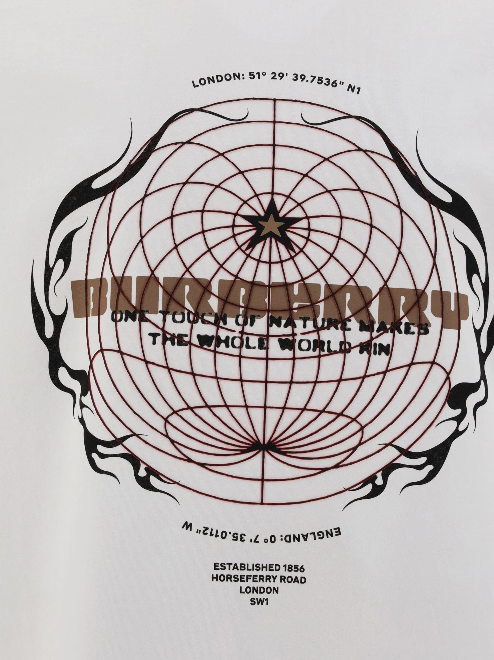 Burberry Globe Graphic Print Oversized T-Shirt