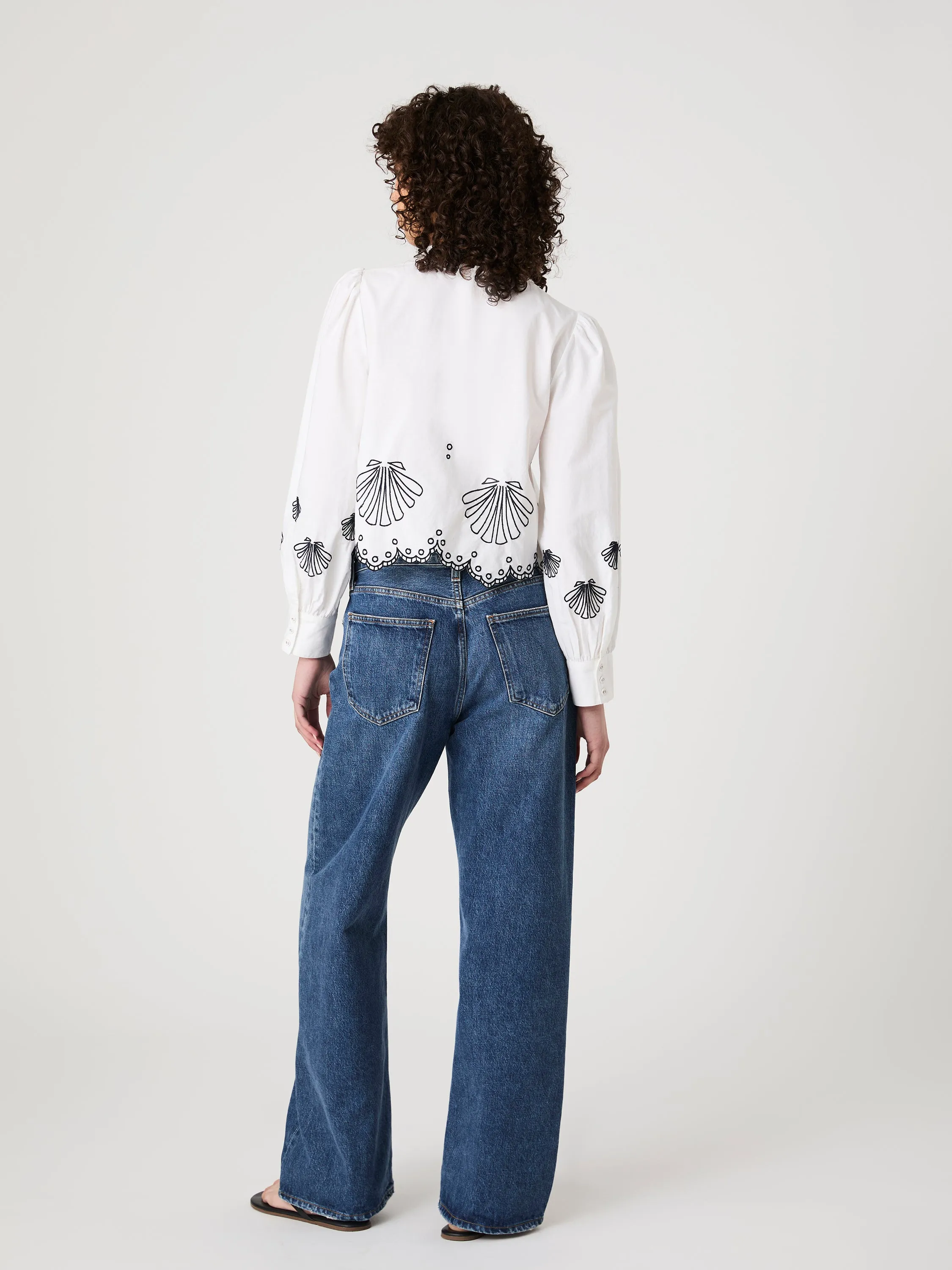 Cambria Embroidered Long Sleeve Top