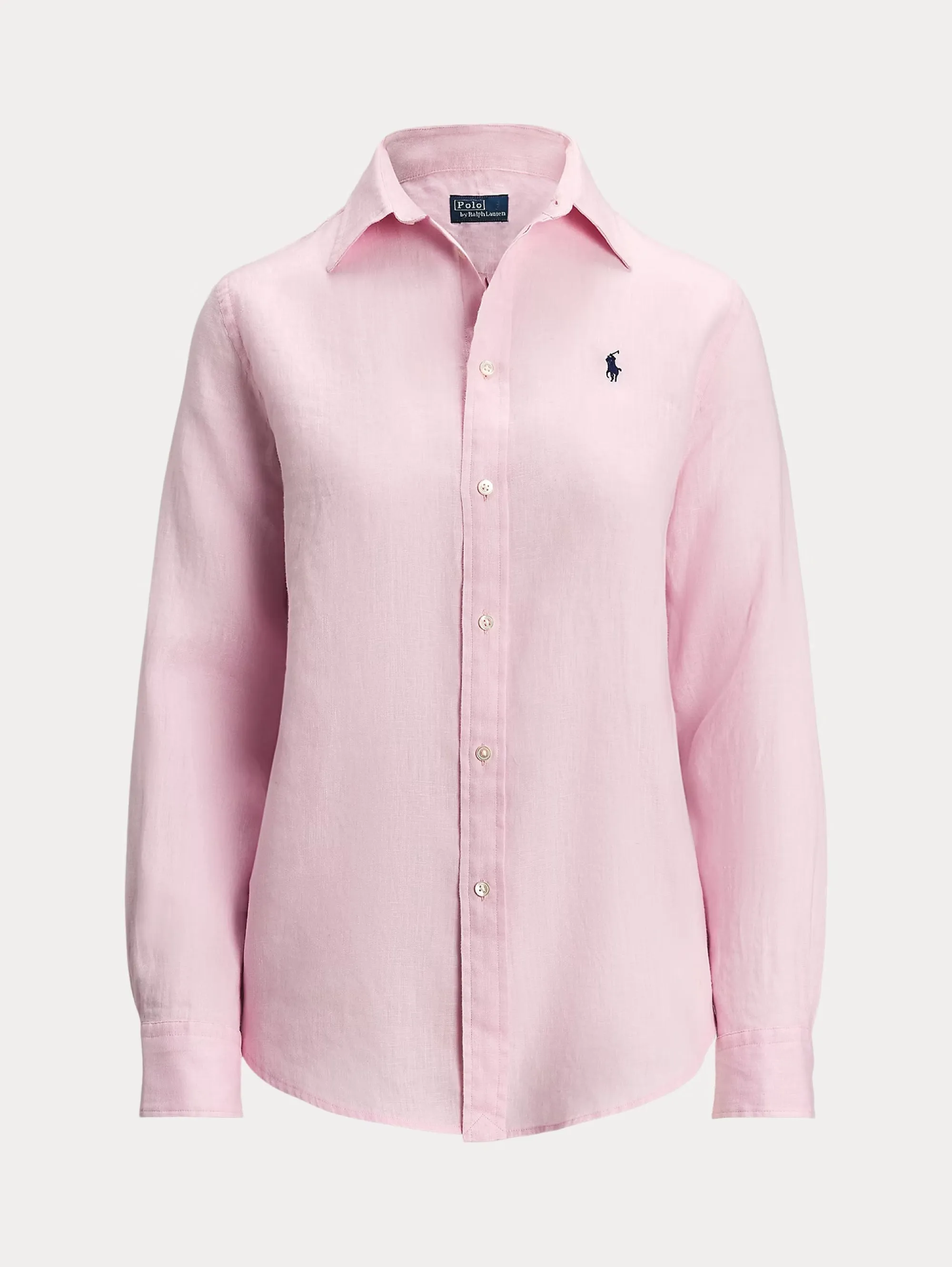 Camicia Classic Fit in Lino Rosa