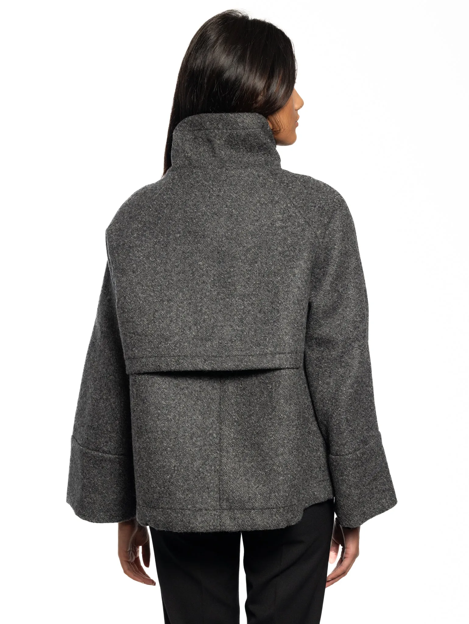 Coat in Grey Wool Fabric