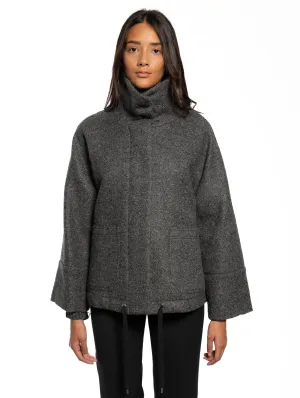 Coat in Grey Wool Fabric