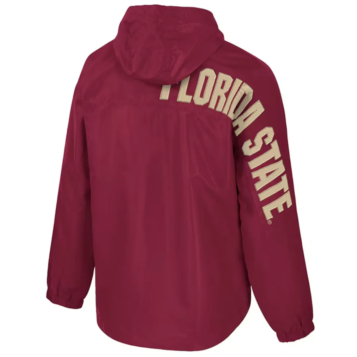 Colosseum Men's Seminole Logo/Florida State 1/2 Zip Anorak Jacket - Garnet/Gold