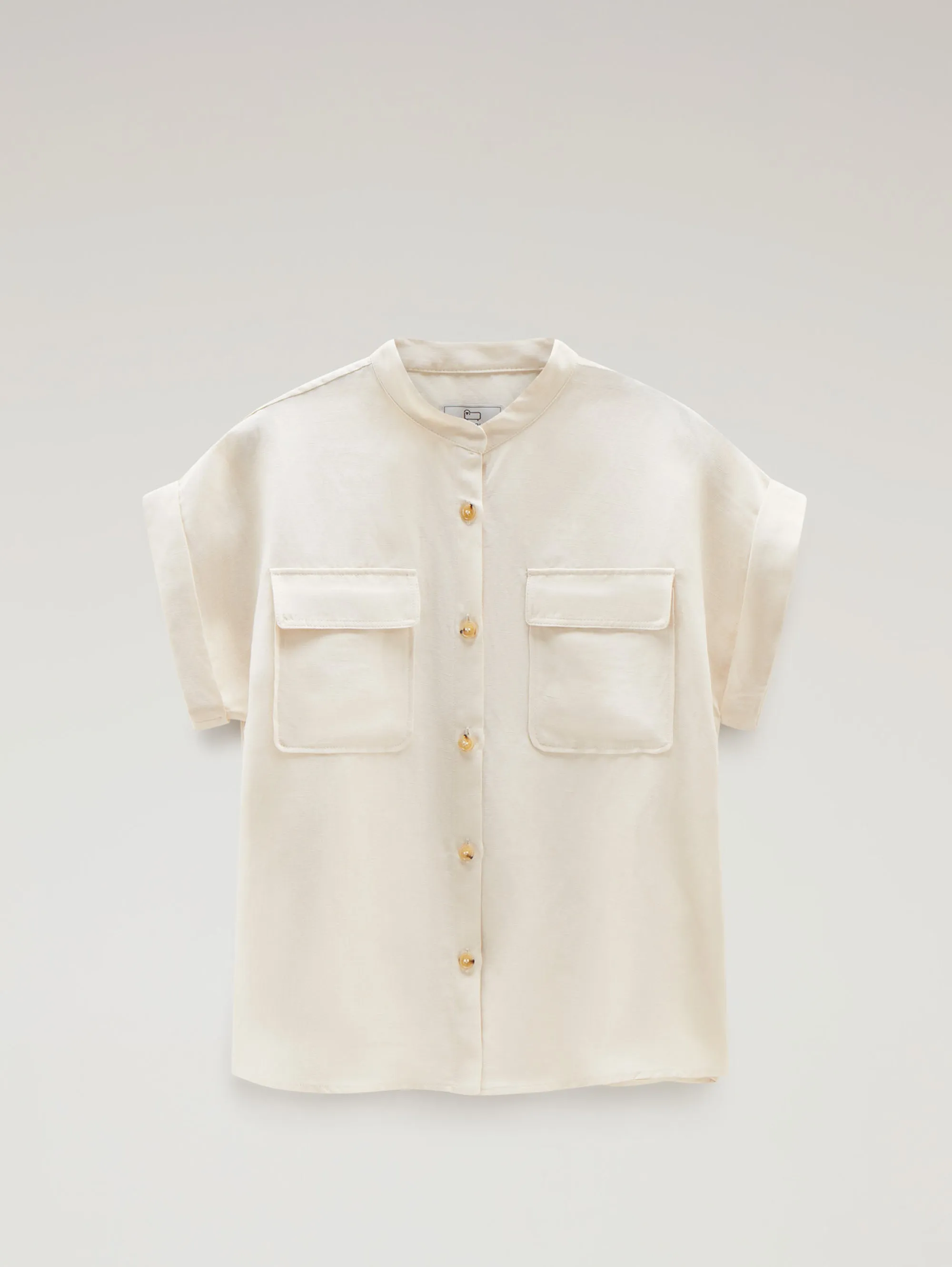 Cream Button Up Sleeve Shirt