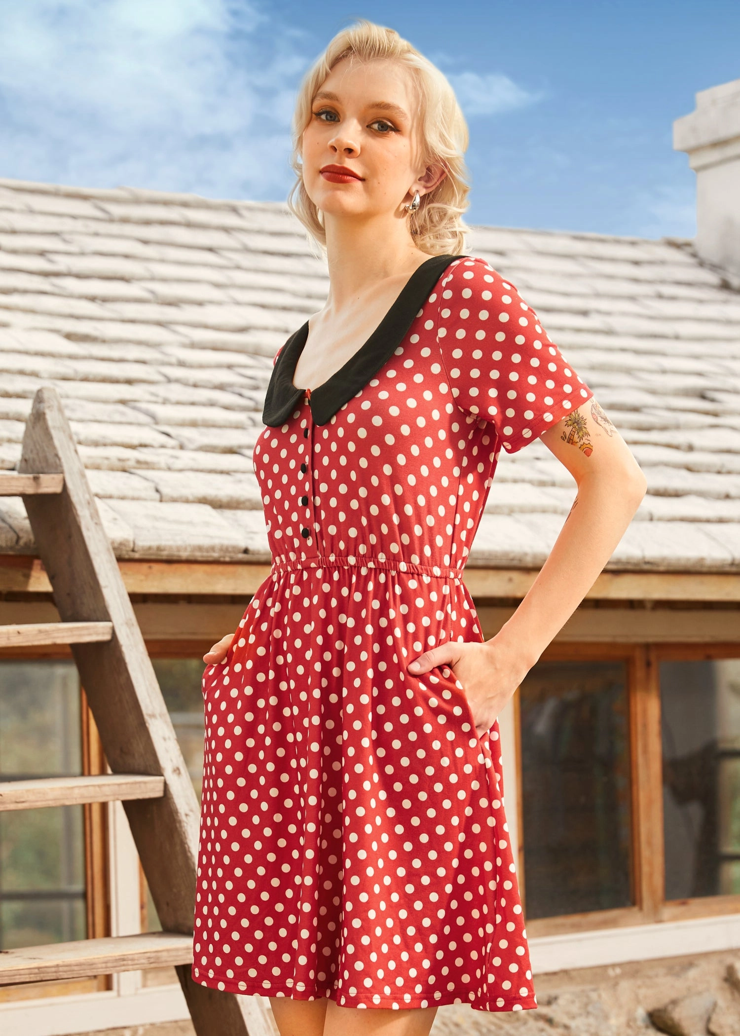 Dottie Delight Collared Dress