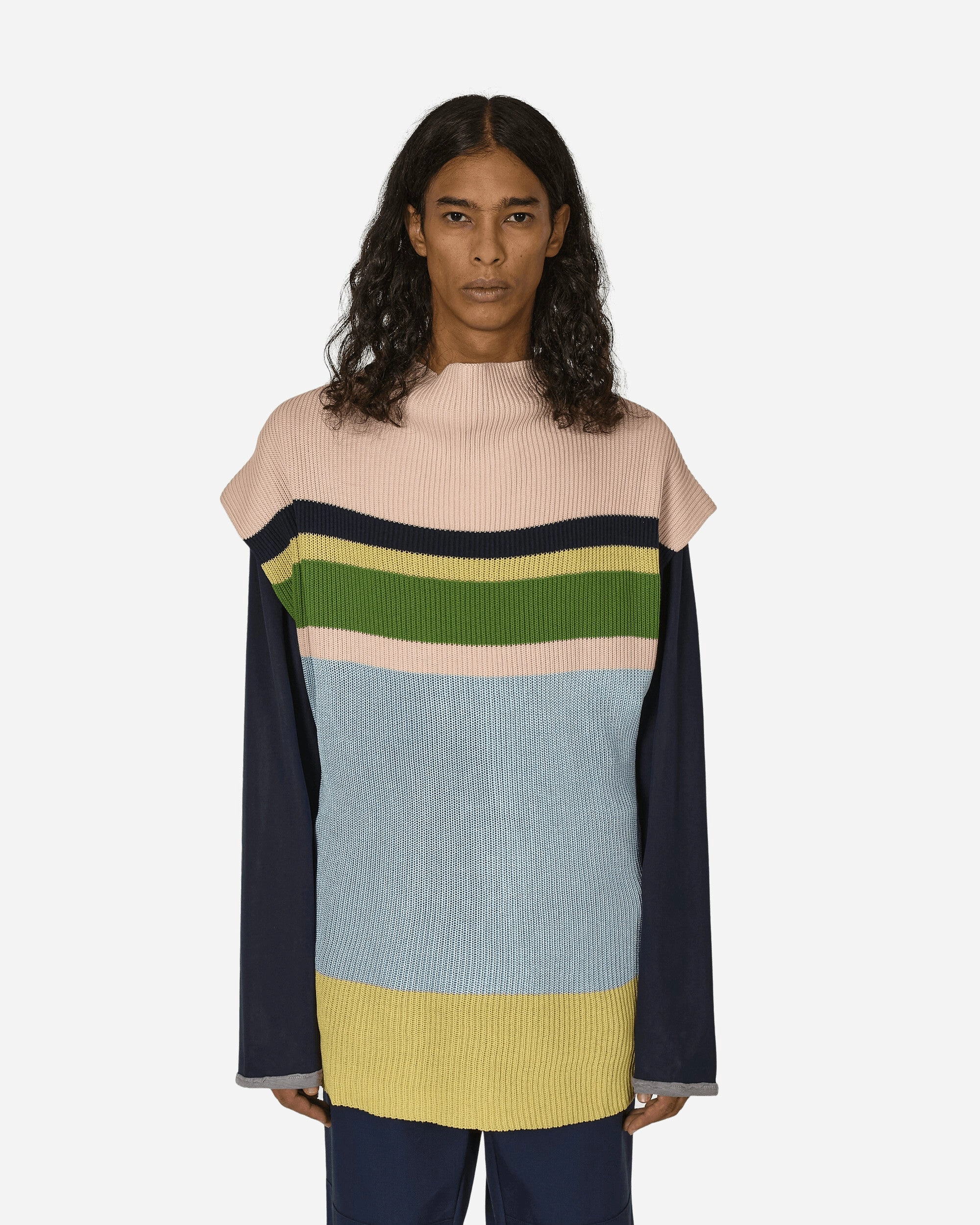 Essick Stripe Short Sleeve Sweater Pink / Sky Blue