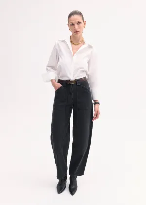 Fitted Shirt in Cotton Poplin - White