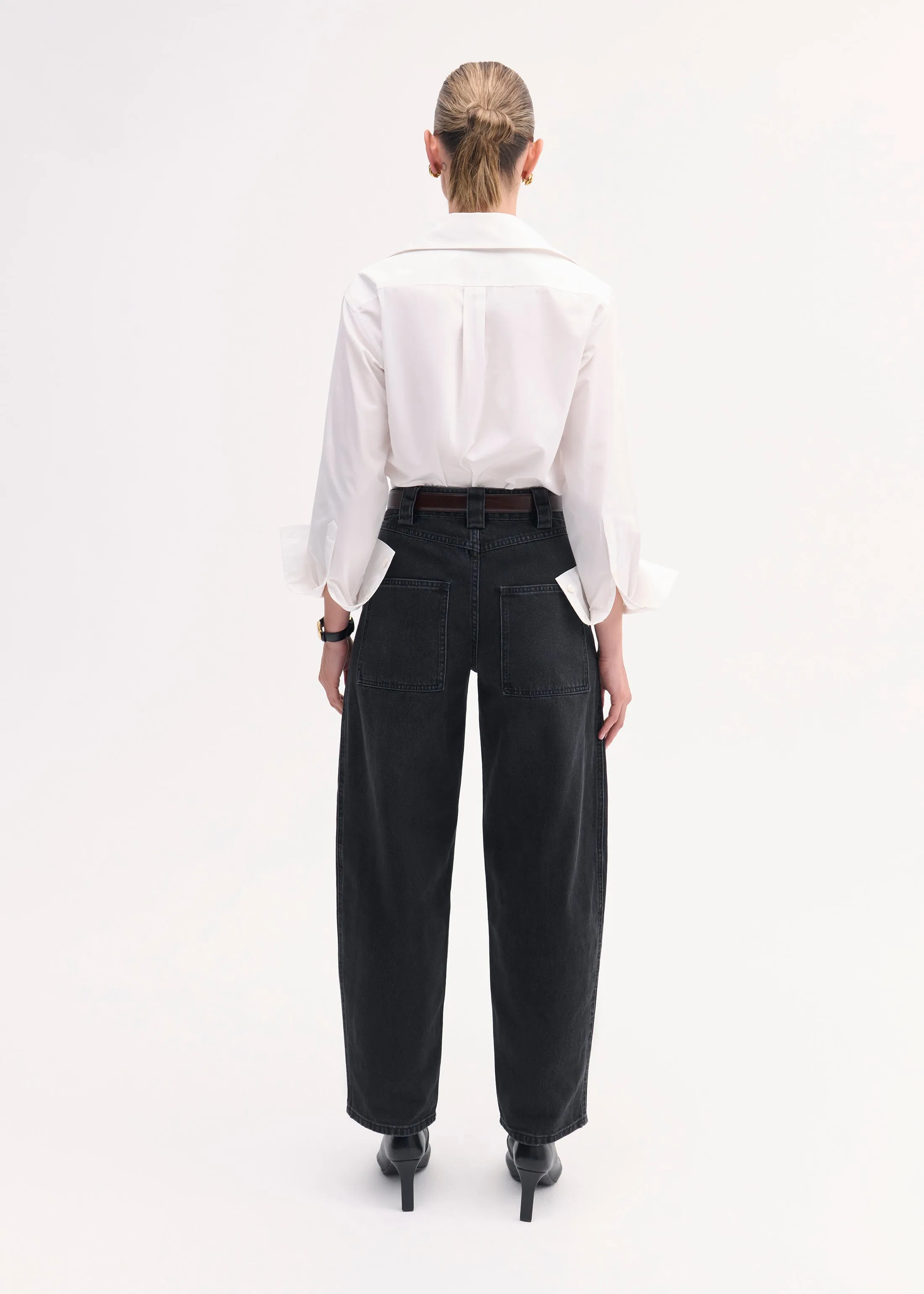 Fitted Shirt in Cotton Poplin - White