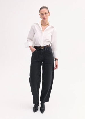 Fitted Shirt in Cotton Poplin - White