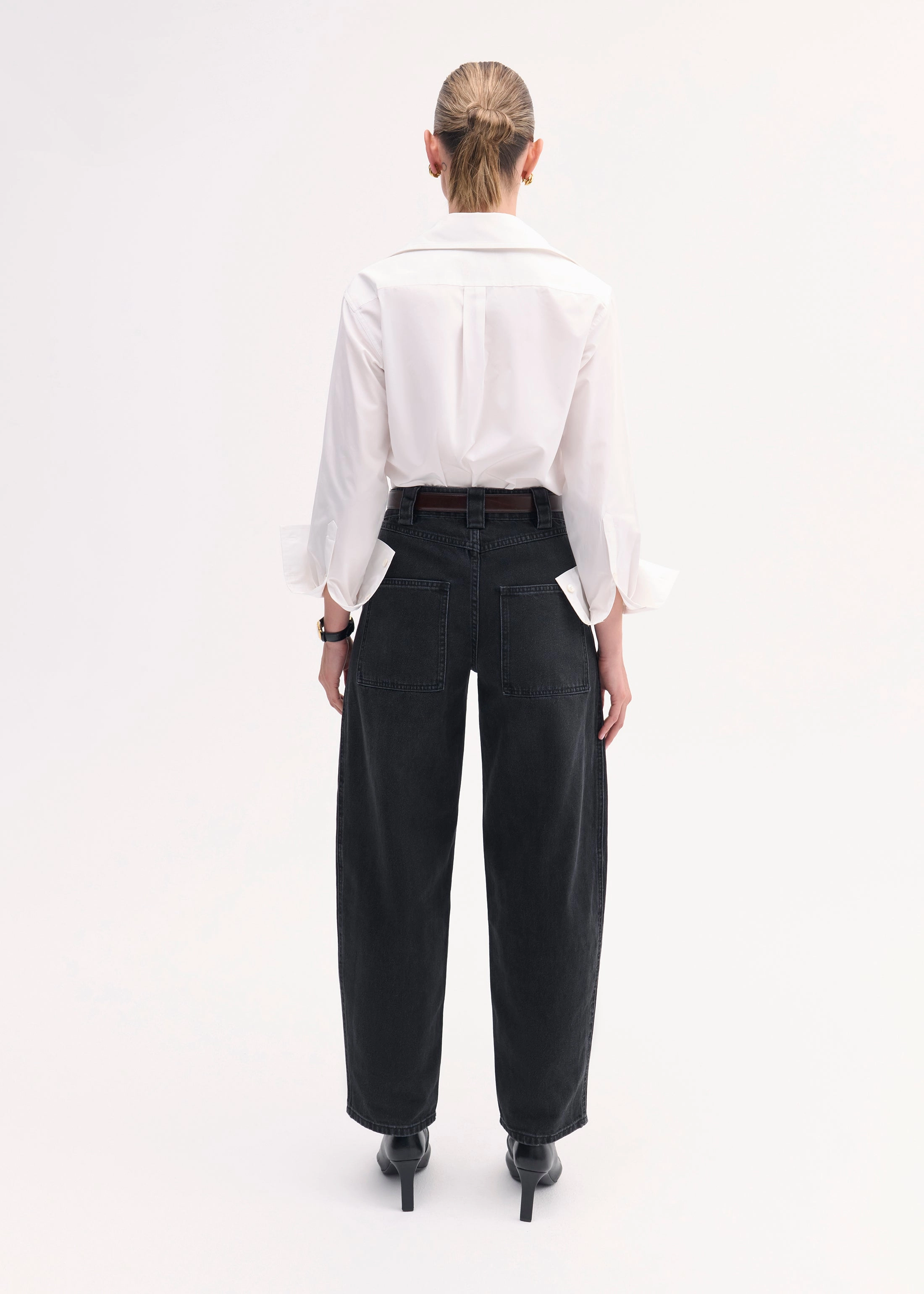 Fitted Shirt in Cotton Poplin - White