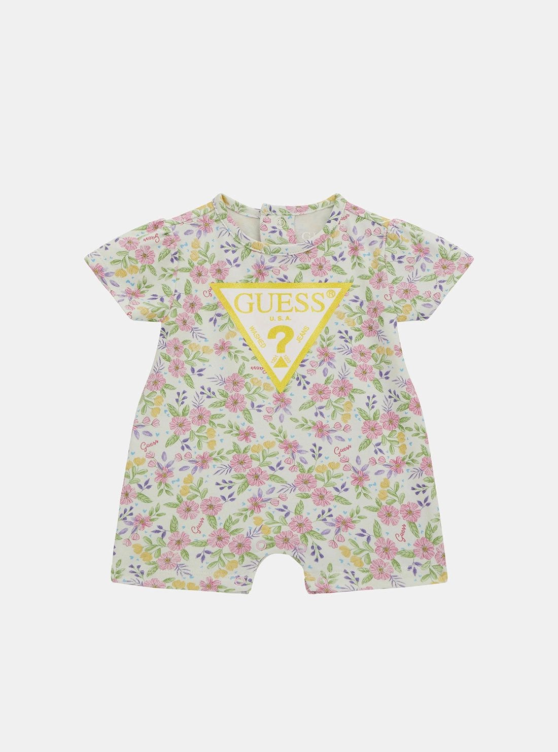 Floral Print Jersey Short Onesie (0-12M)