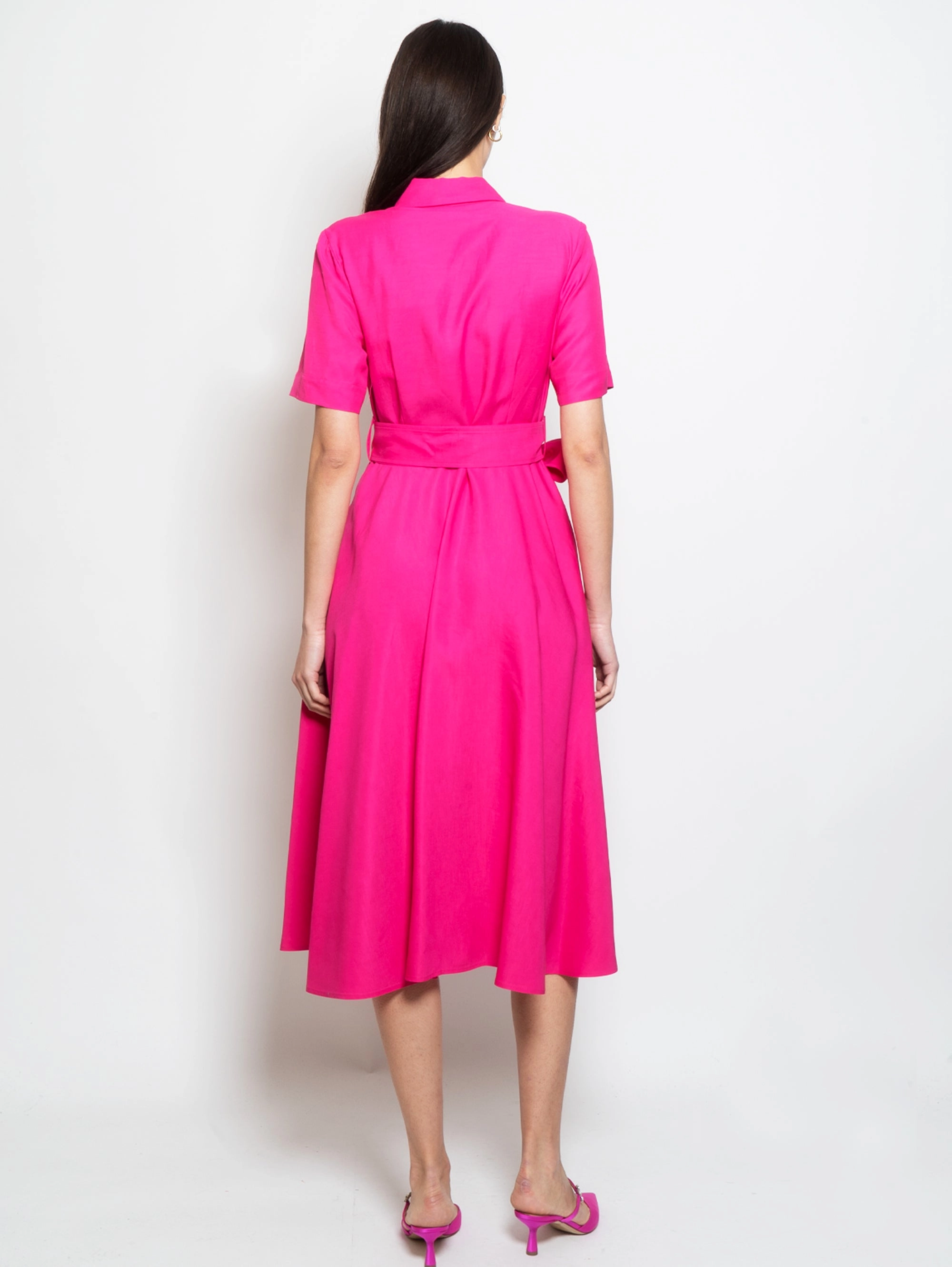Fuchsia Longuette Chemisier Dress