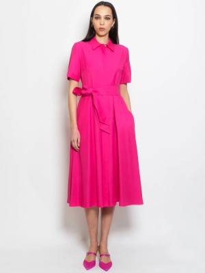 Fuchsia Longuette Chemisier Dress