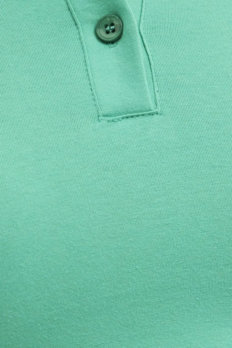 Green Crop Polo Short Sleeve