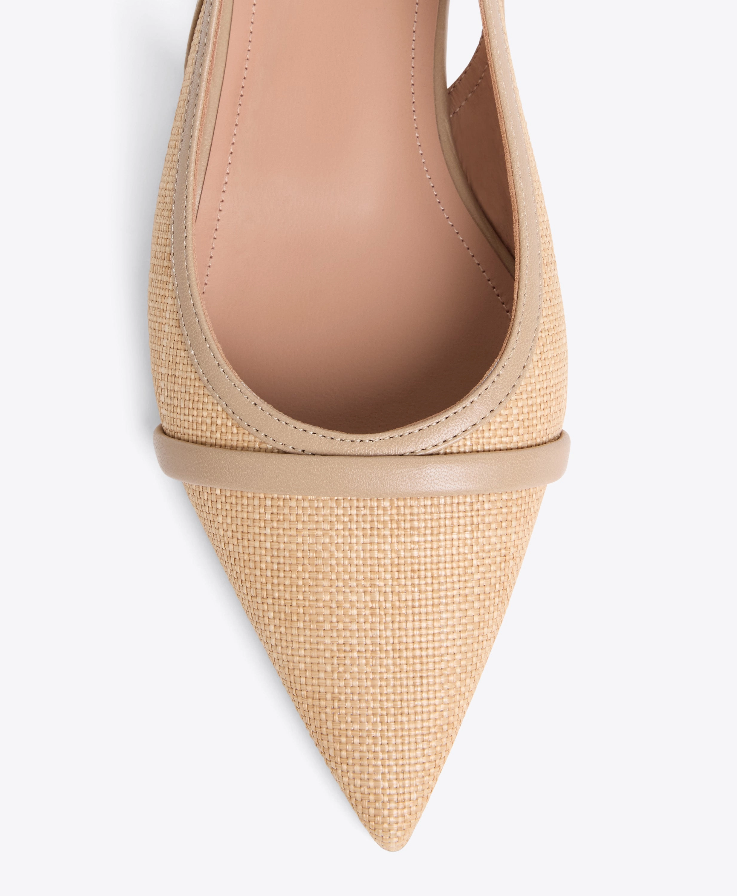 Jama Beige Raffia Flat Slingbacks
