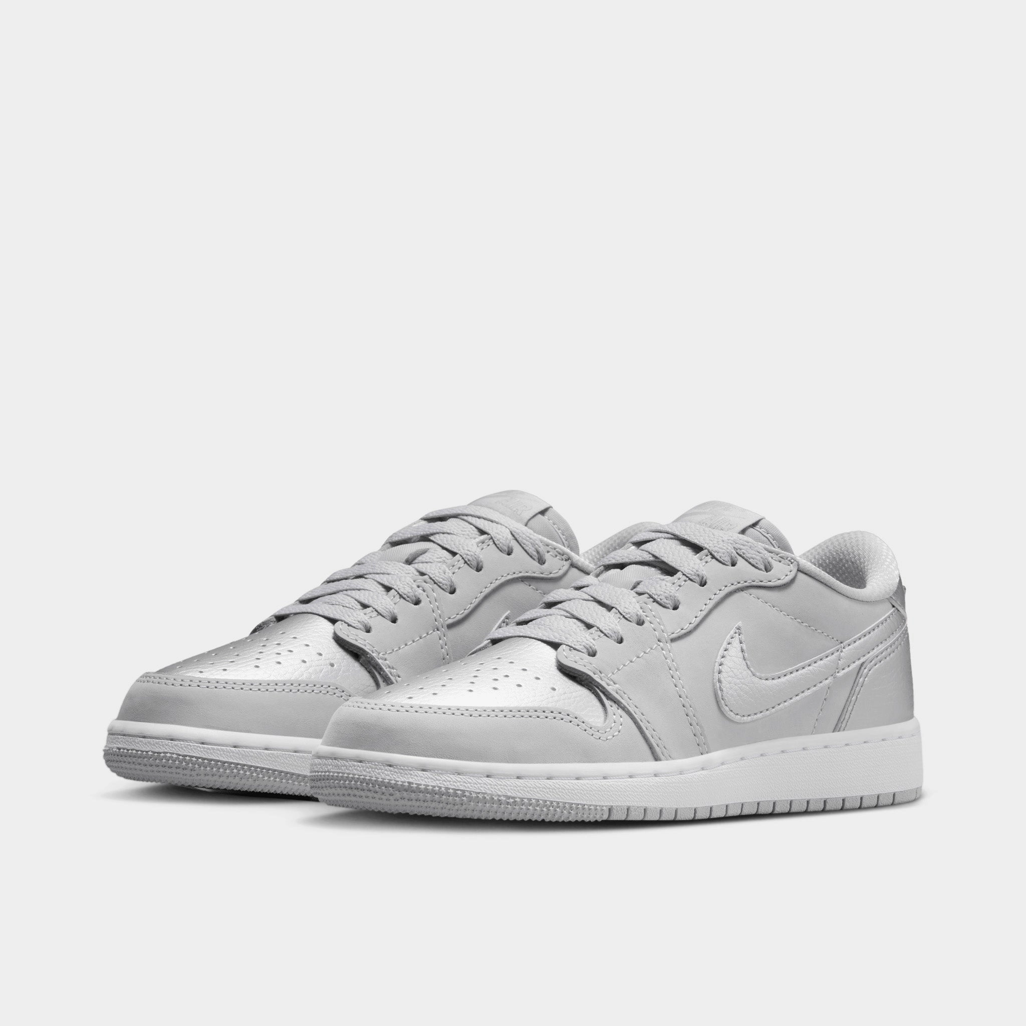 Jordan 1 Retro Low OG GS Neutral Grey / Metallic Silver - White