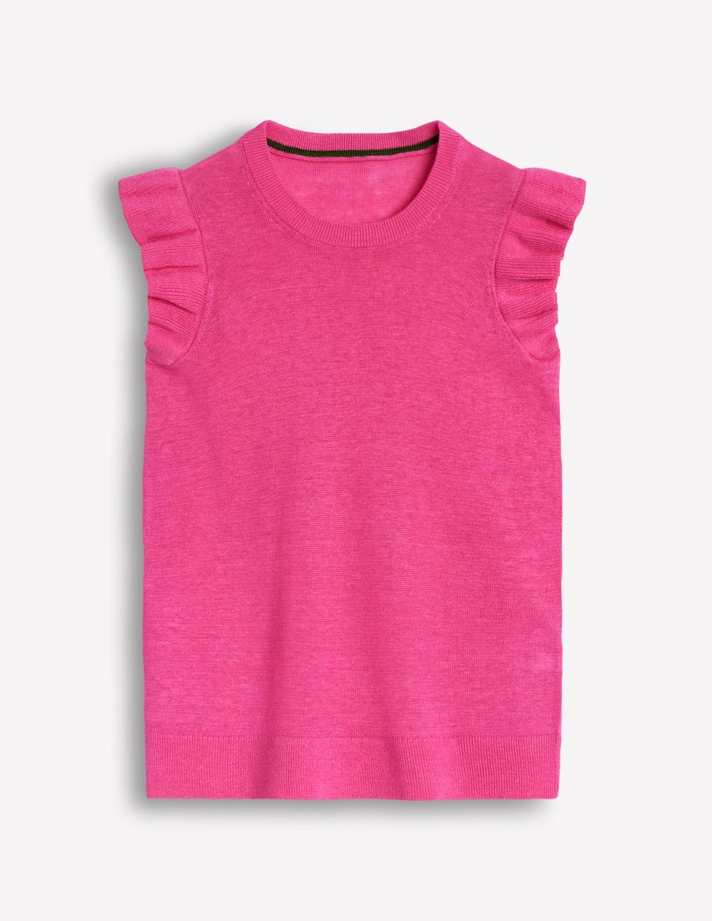 Josie Frilled Linen Tank-Sorbet Pink