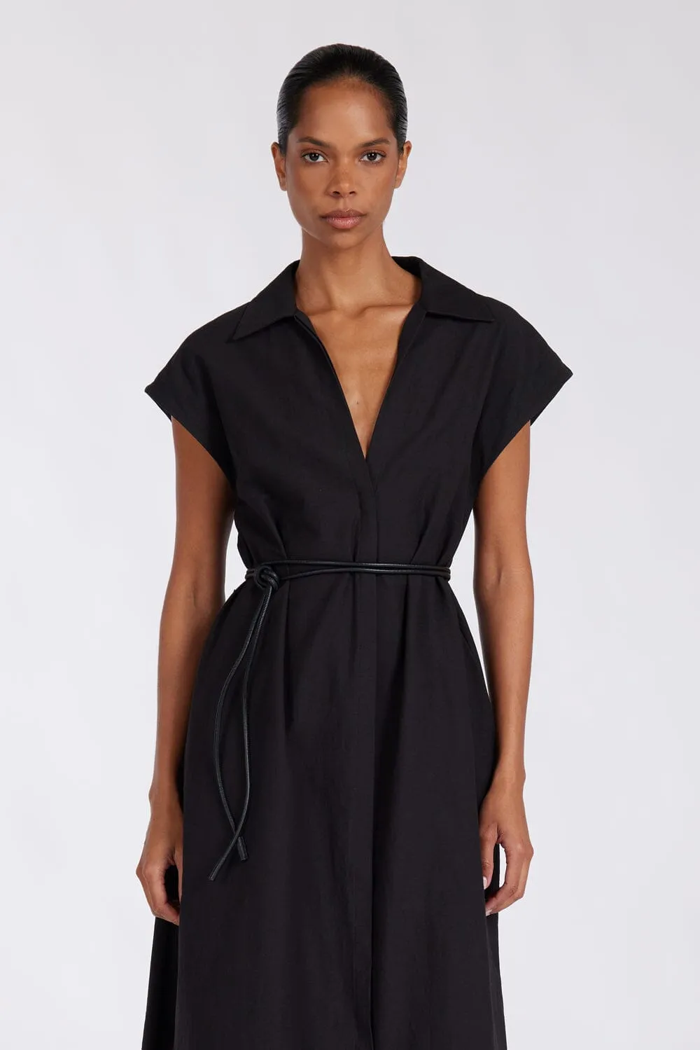 KAYLYN BLACK SHIRT DRESS