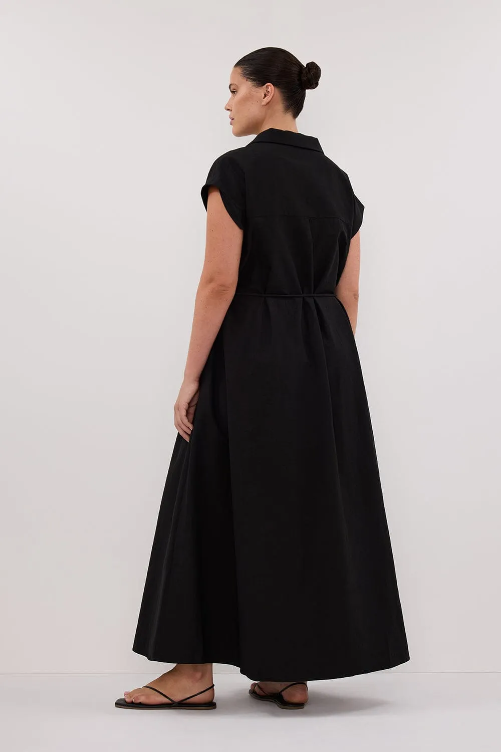 KAYLYN BLACK SHIRT DRESS