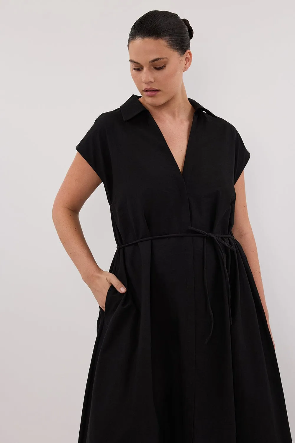 KAYLYN BLACK SHIRT DRESS
