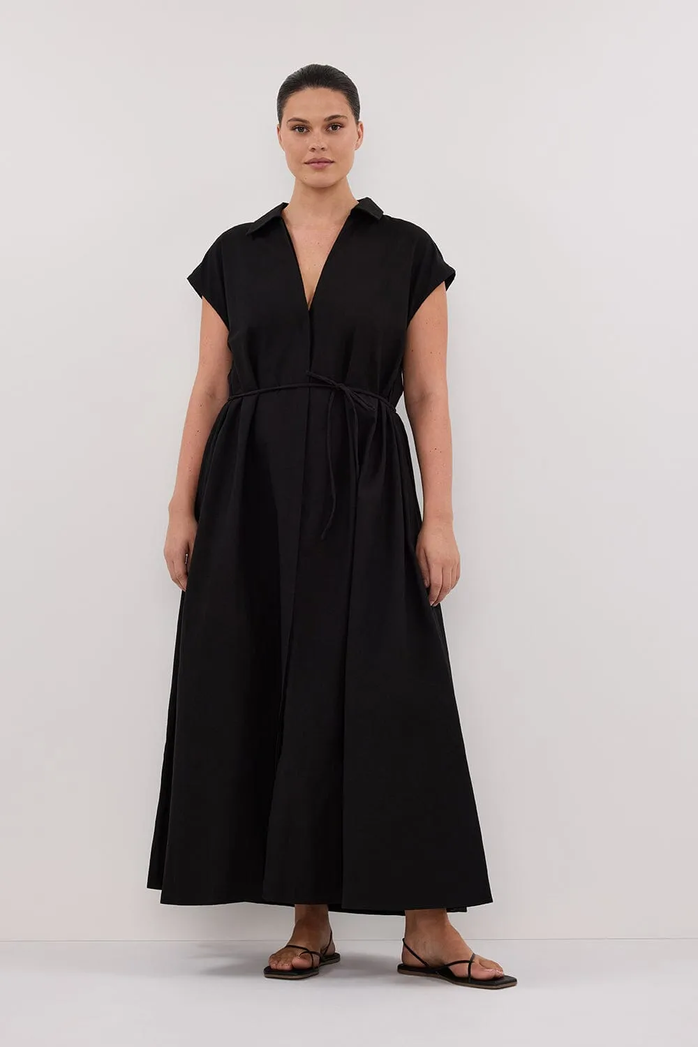 KAYLYN BLACK SHIRT DRESS