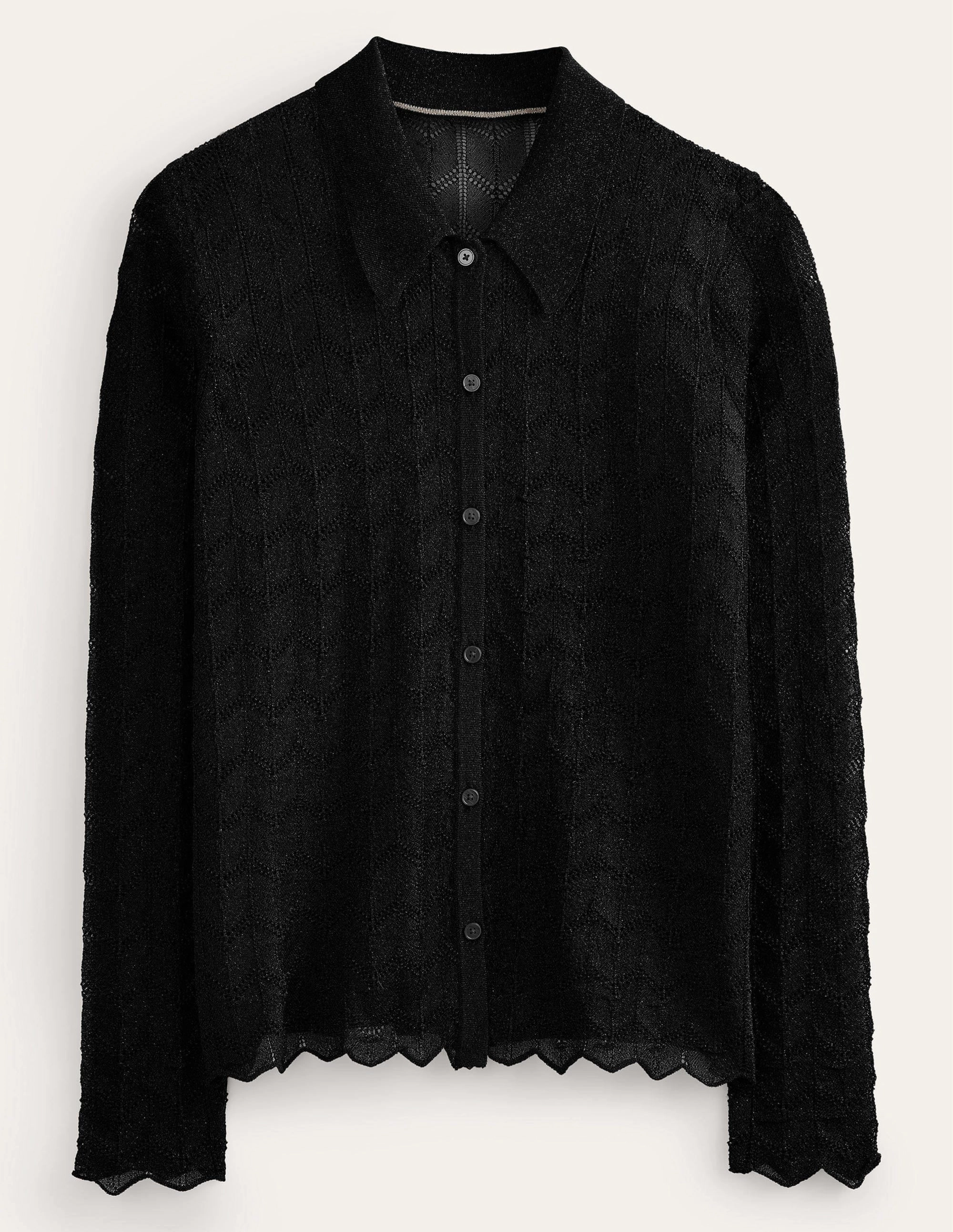 Knitted Beach Shirt-Metallic Black