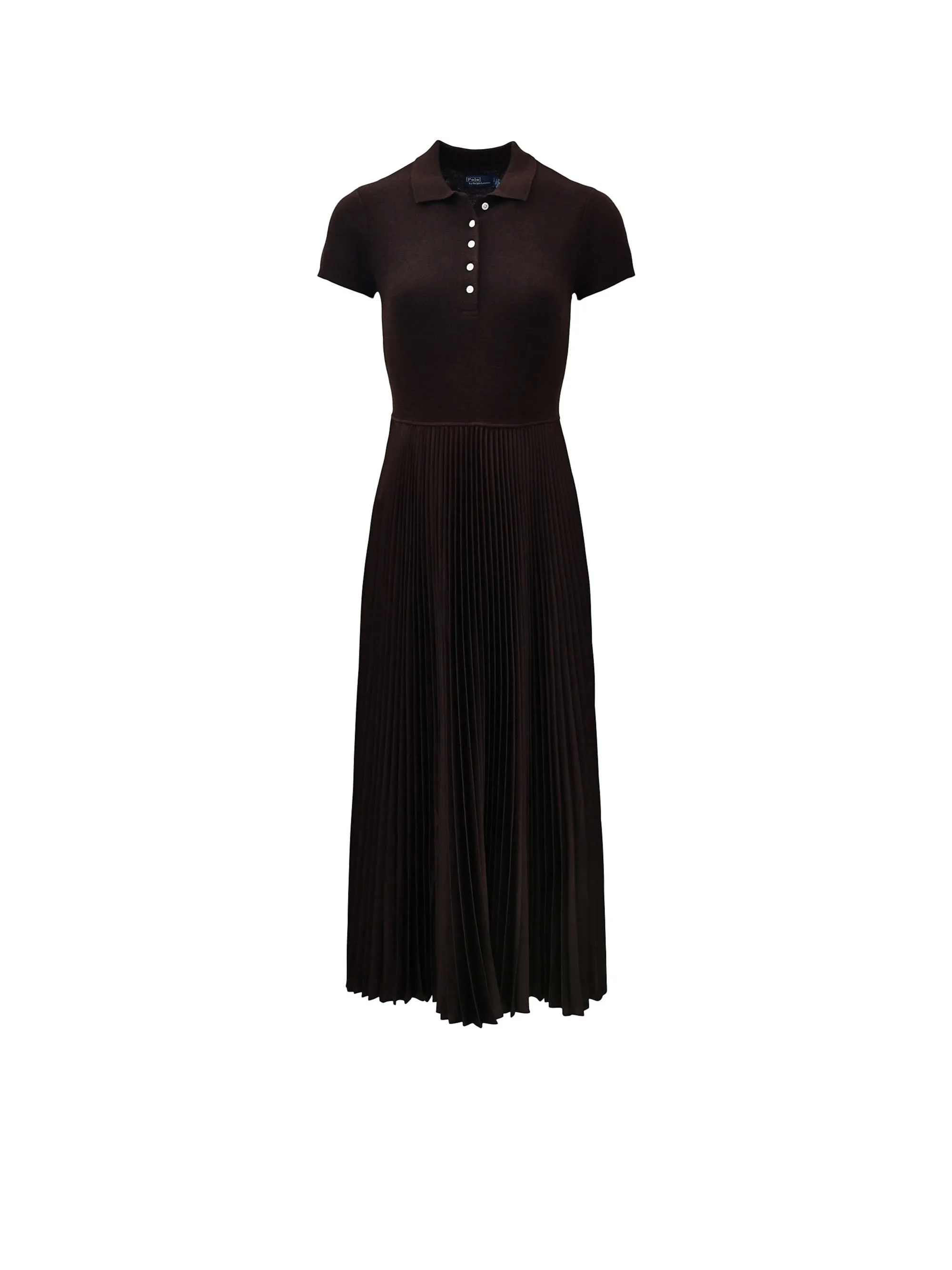 Knitted Dress with Brown Pleated Skirt
