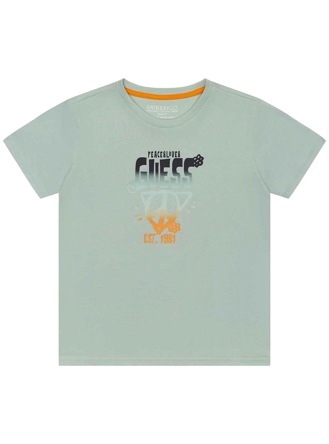 Light Green Peace and Love Logo T-Shirt (2-7)