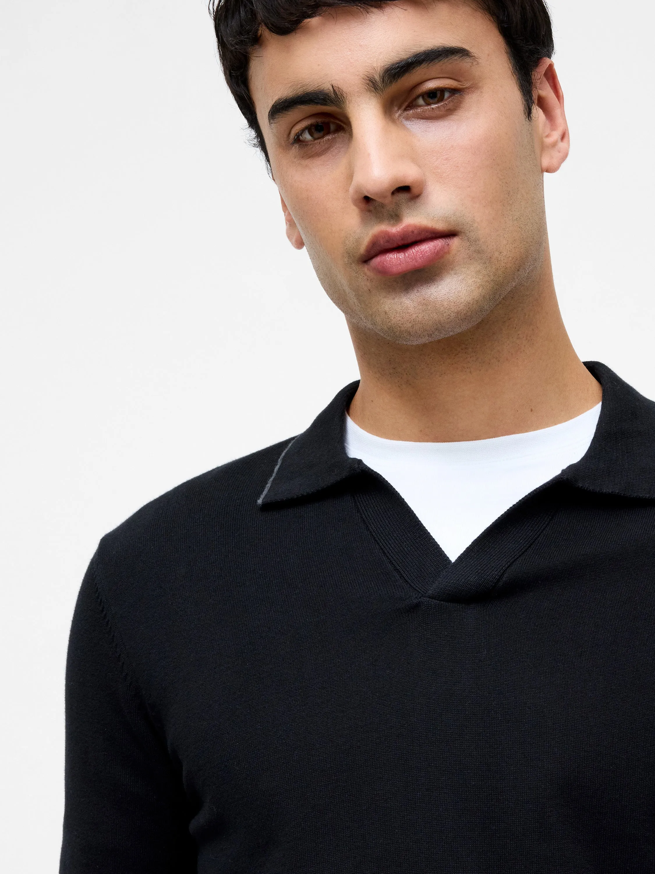 Long Sleeve Trophy Knit Polo Shirt