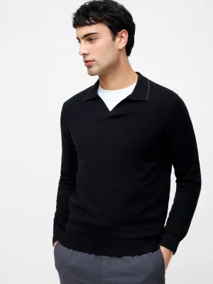 Long Sleeve Trophy Knit Polo Shirt