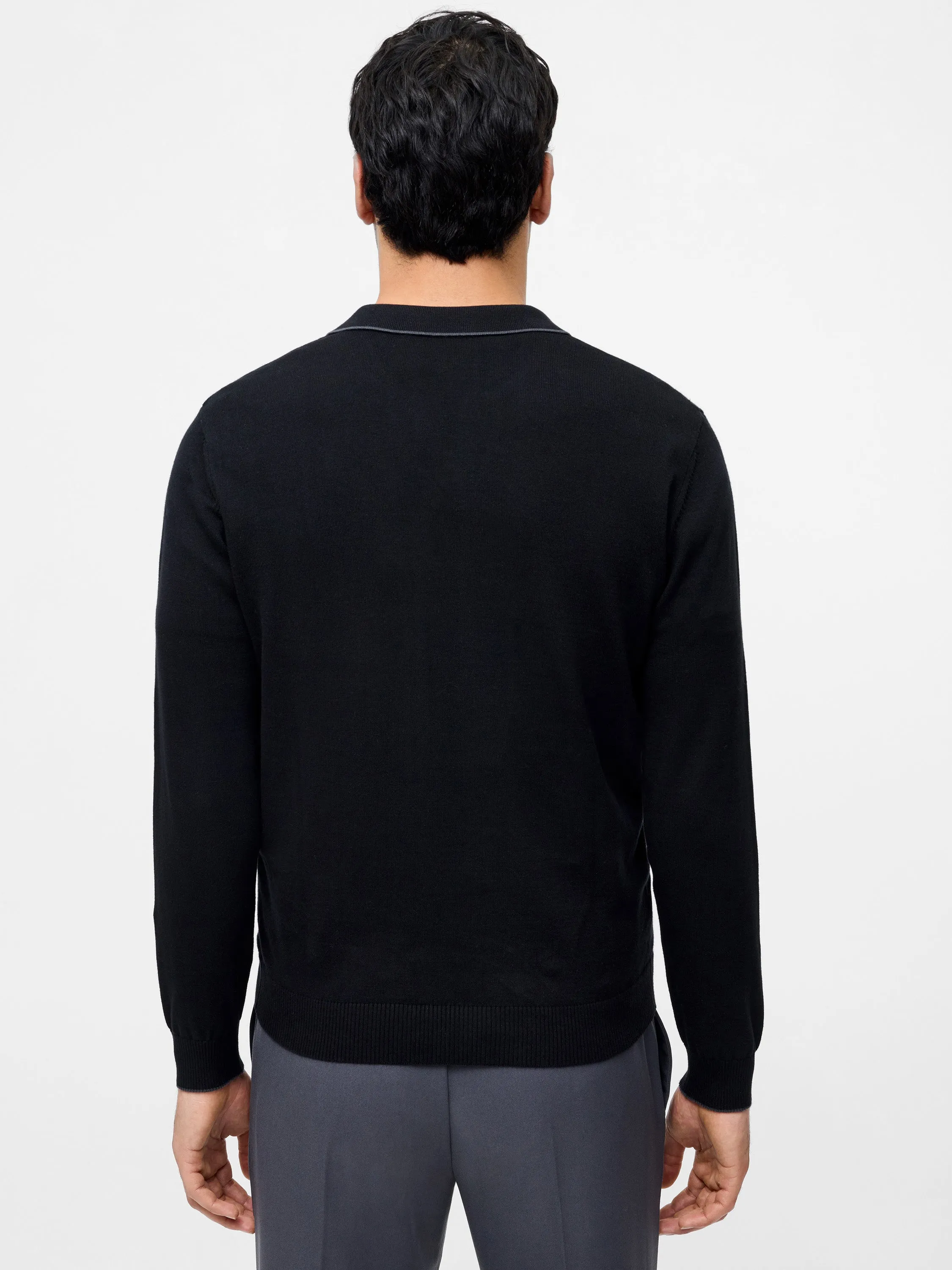 Long Sleeve Trophy Knit Polo Shirt