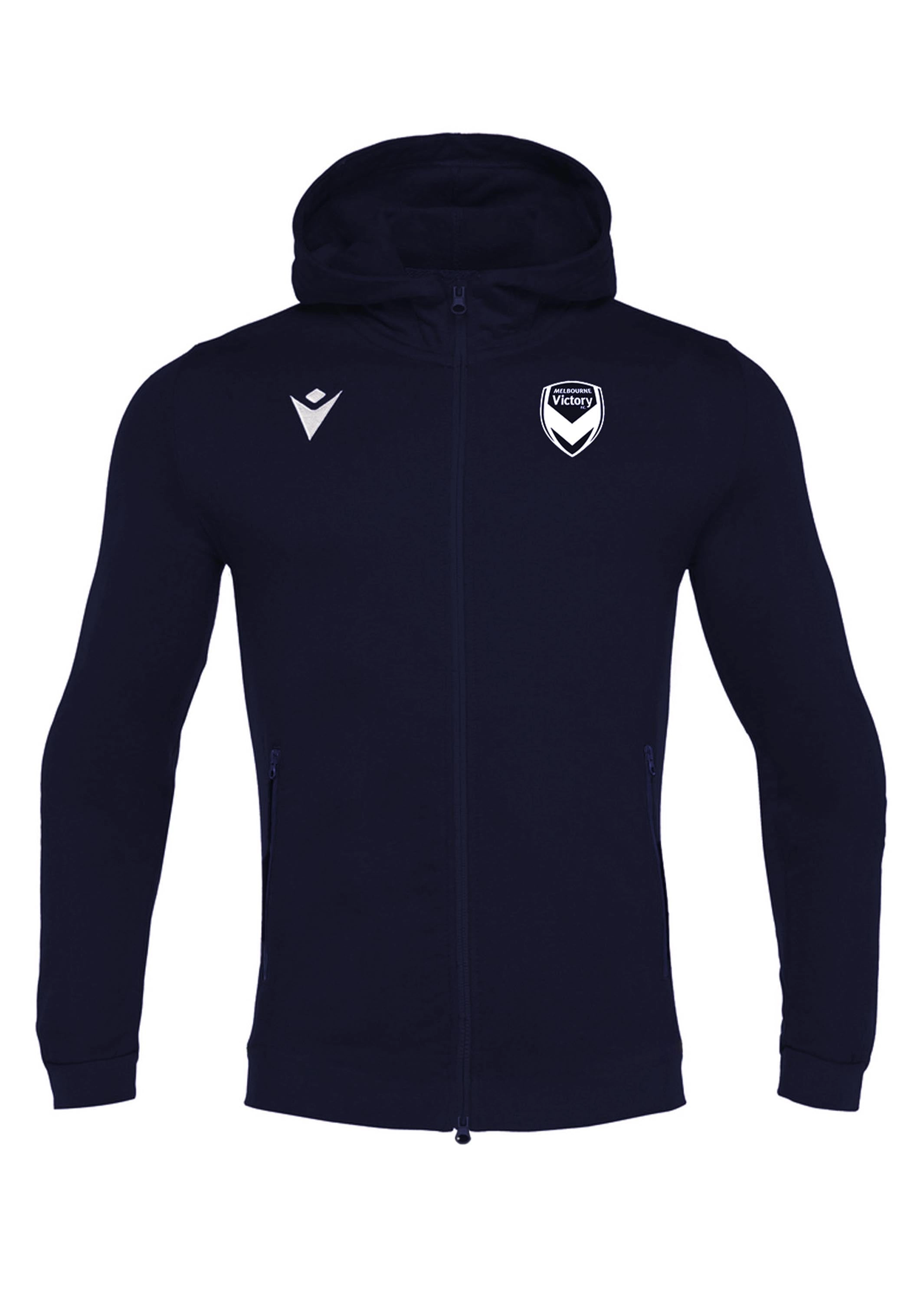 Macron Kids' Melbourne Victory Travel Staff Full Zip Hooded Top <br> 58567890