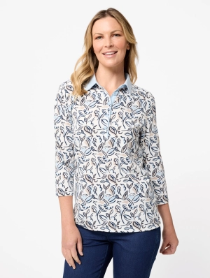 Marcia 3/4 Sleeve Polo