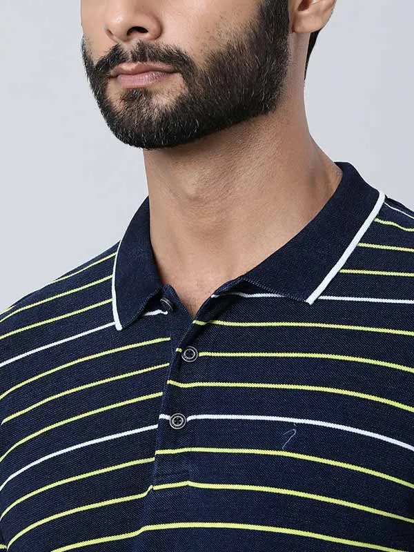 Men Striped Polo T-Shirt