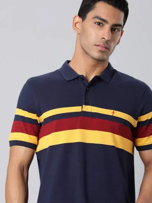 Men Striped Polo T-Shirt
