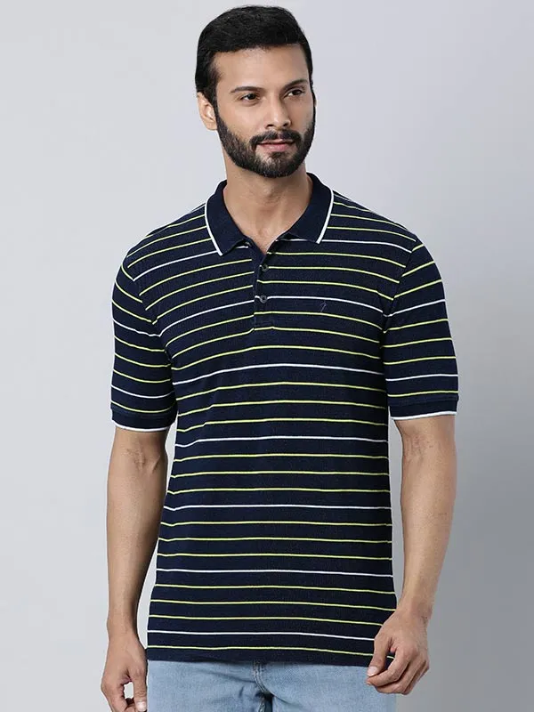 Men Striped Polo T-Shirt