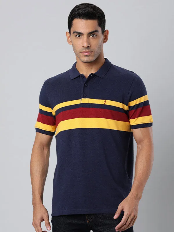 Men Striped Polo T-Shirt