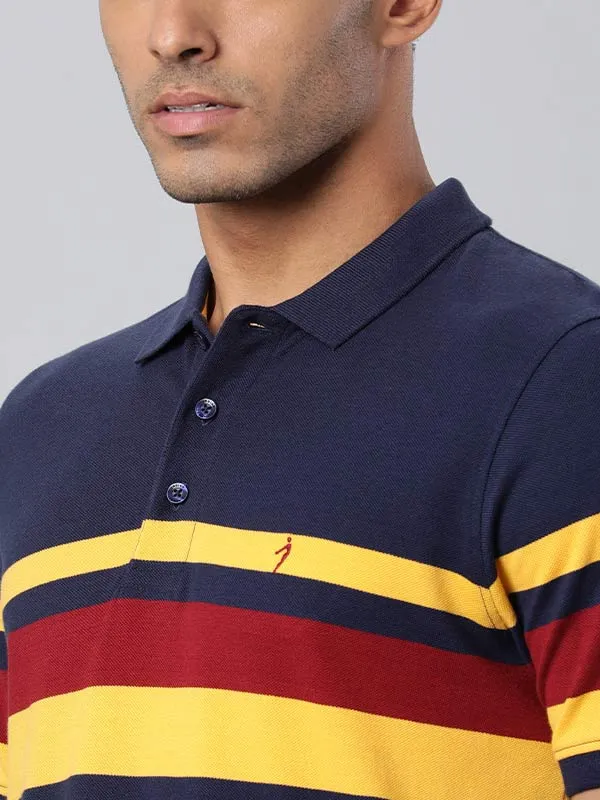 Men Striped Polo T-Shirt