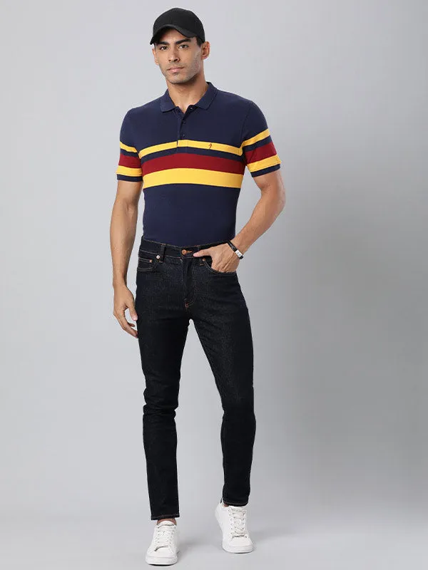 Men Striped Polo T-Shirt