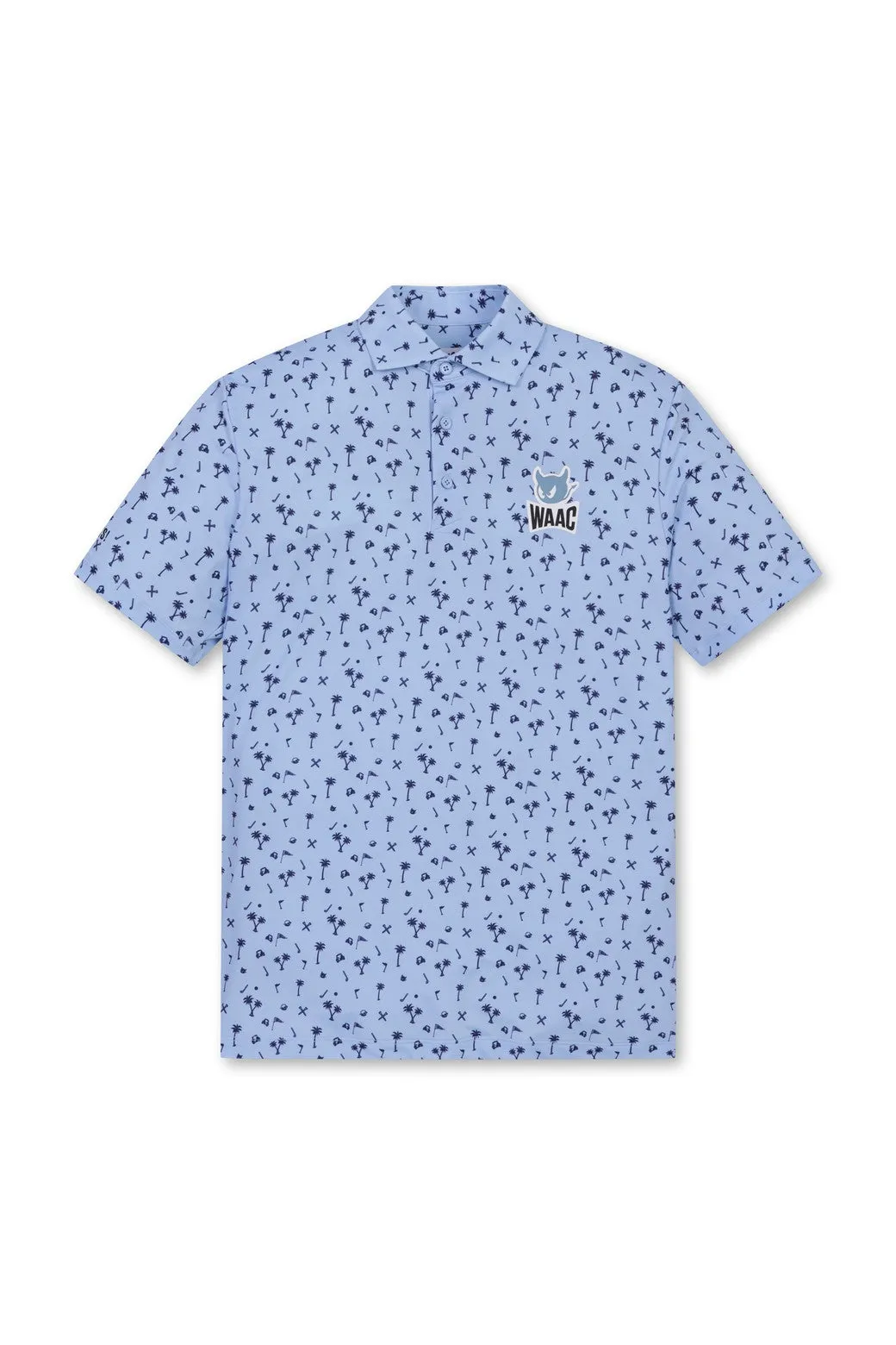 Men's Allover Motif Polo (EE) Light Blue