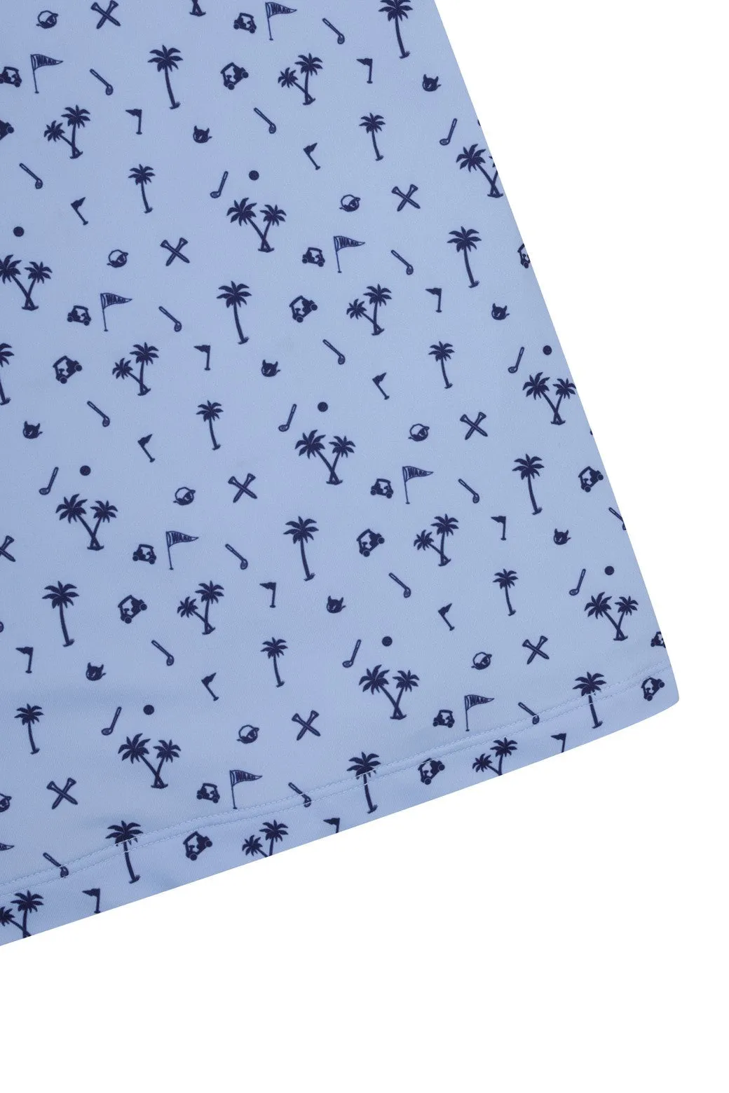 Men's Allover Motif Polo (EE) Light Blue