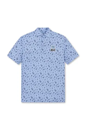 Men's Allover Motif Polo (EE) Light Blue