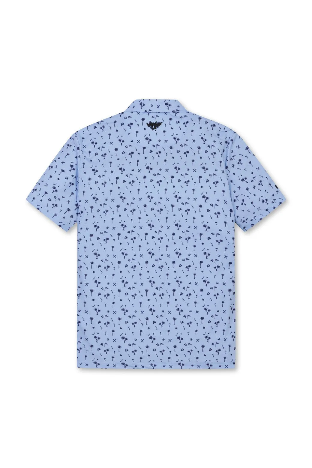 Men's Allover Motif Polo (EE) Light Blue