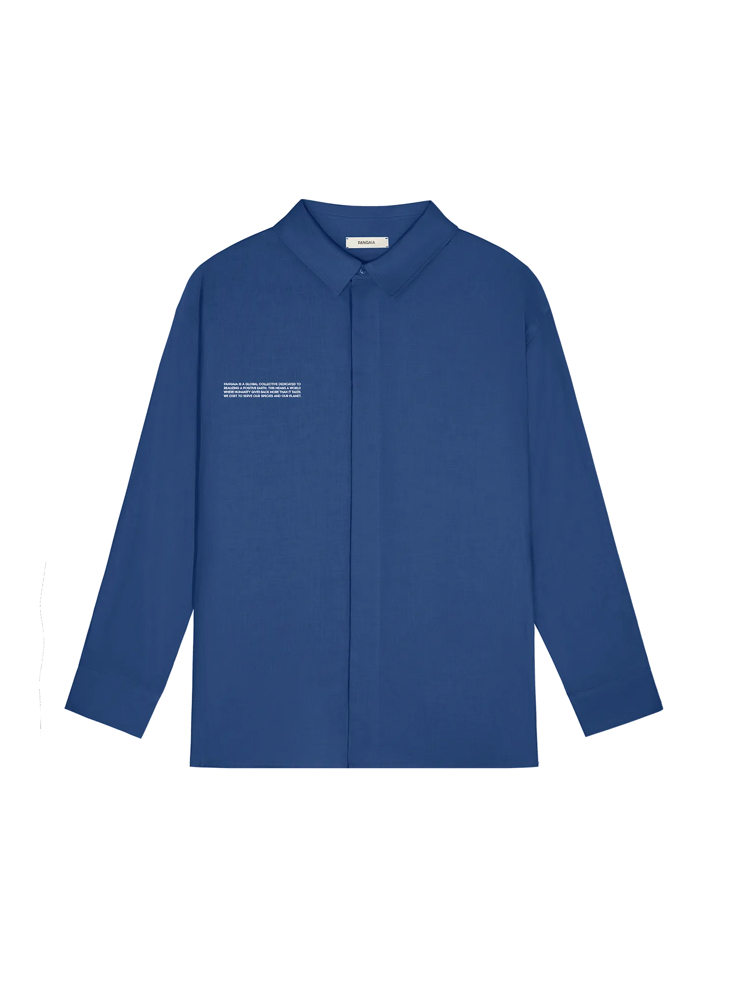 Mens DNA Linen Collared Long Sleeve Shirt—lapis blue