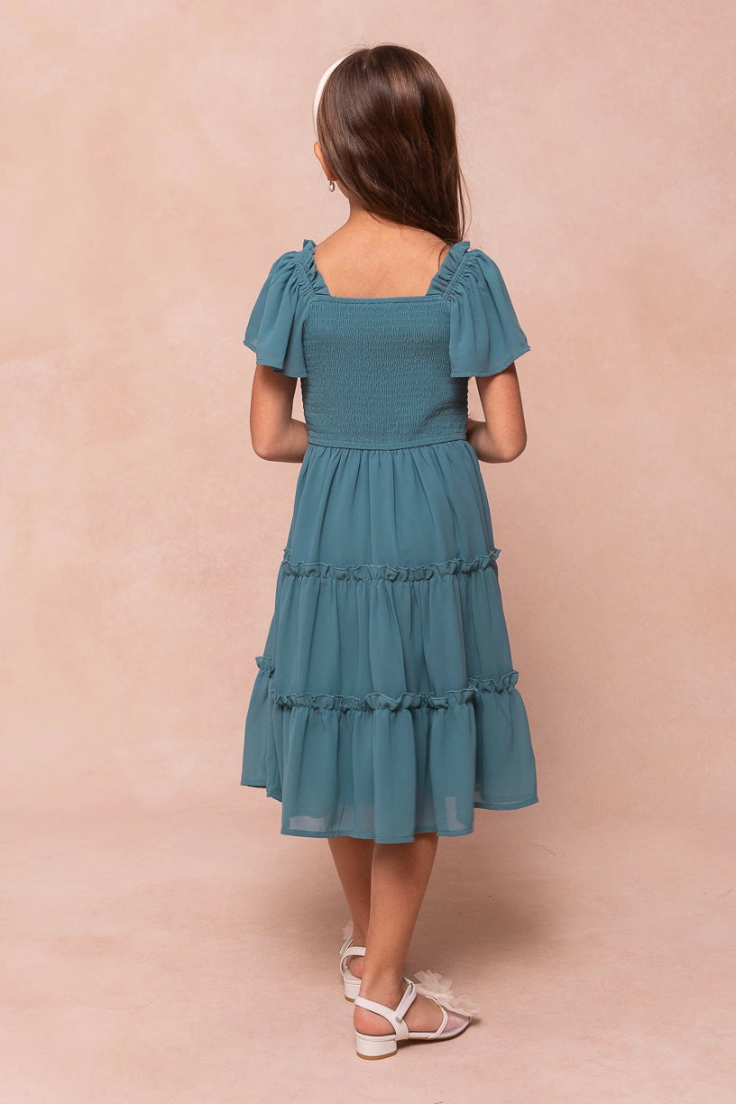 Mini Ellie Dress in Seaglass Chiffon - FINAL SALE