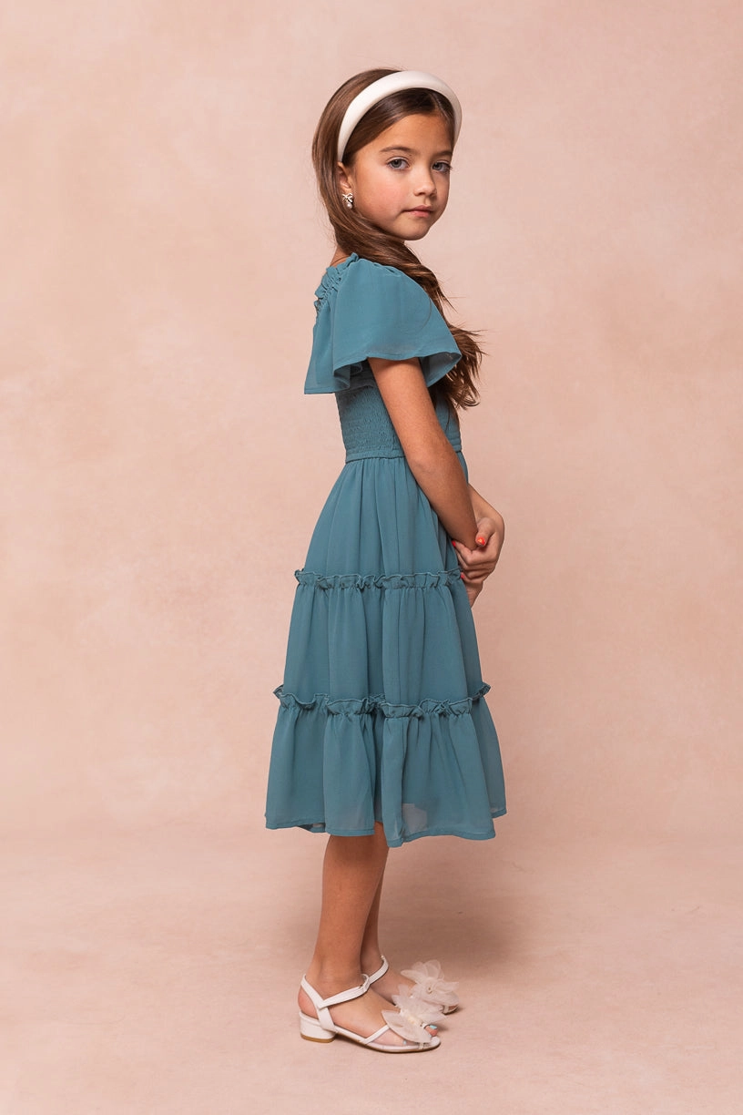Mini Ellie Dress in Seaglass Chiffon - FINAL SALE