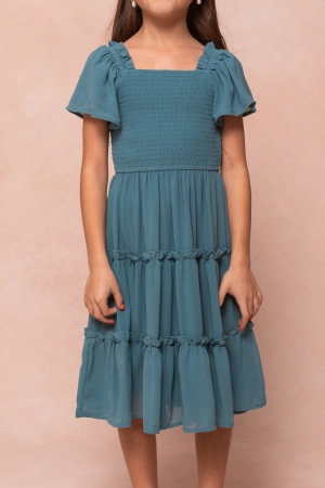 Mini Ellie Dress in Seaglass Chiffon - FINAL SALE